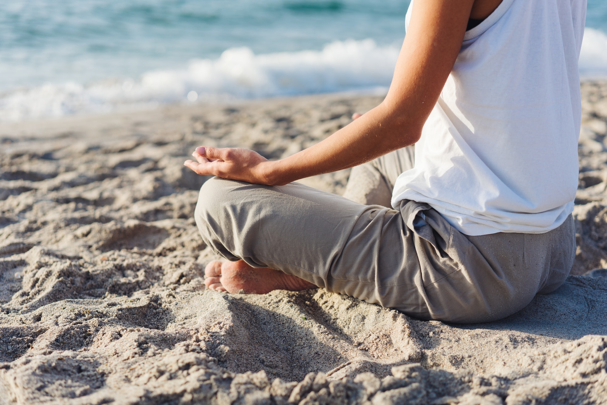 body of a beautiful girl in a meditation